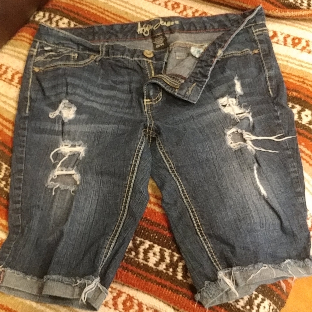 Ariya Denim Knee Length Shorts